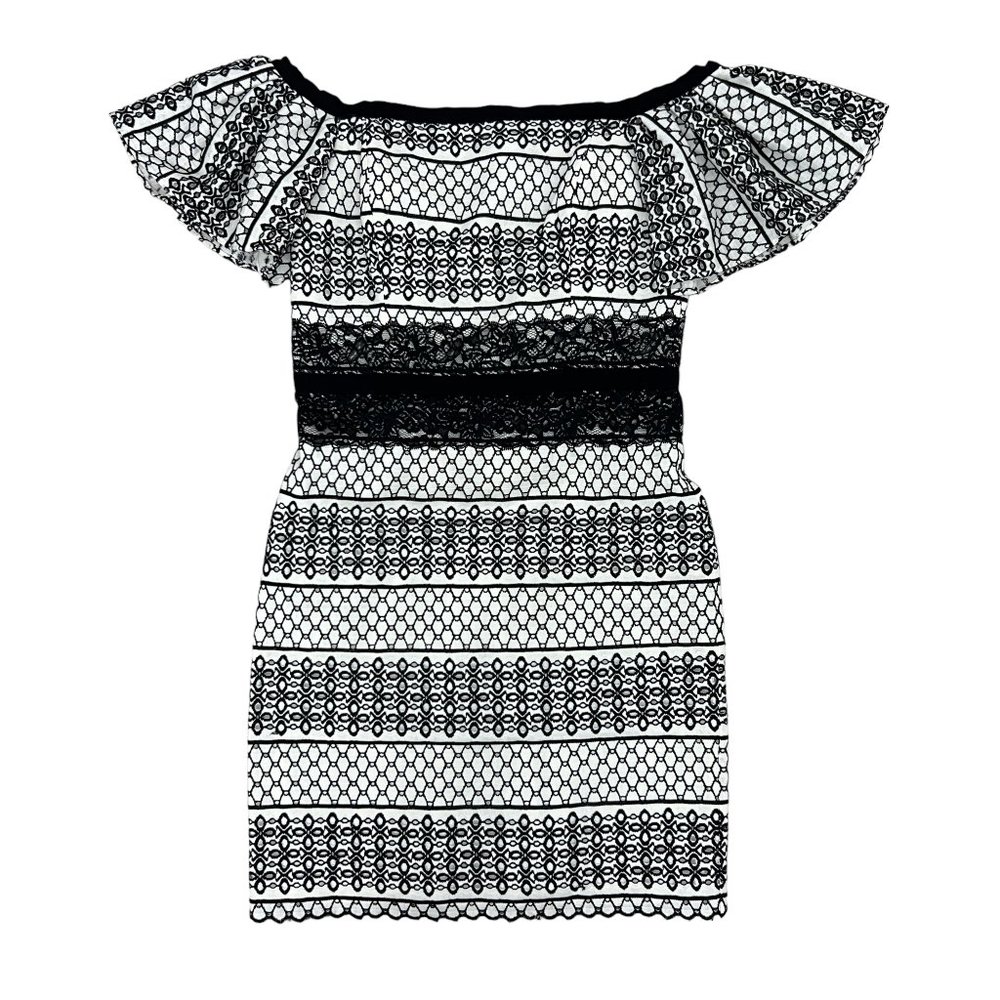 H by Halston women's off the shoulder eyelet lace dress size 6 - Picture 3 of 7